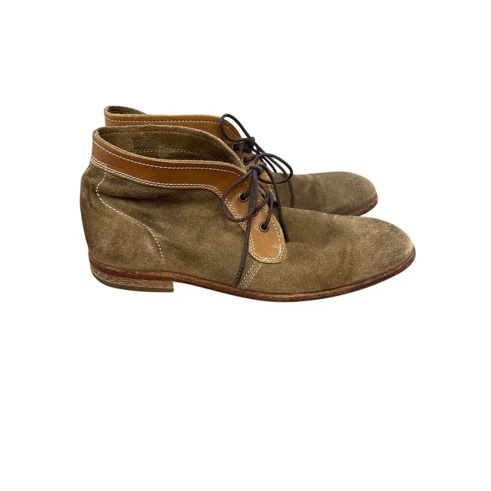 Mens By Hudson Brown Suede Ankle Lace Up Shoes Sz 41